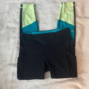NWOT Lululemon Green and Blue Leggings
